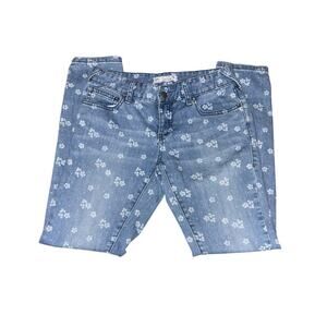 Free People Floral Print Skinny Jeans Sz 26